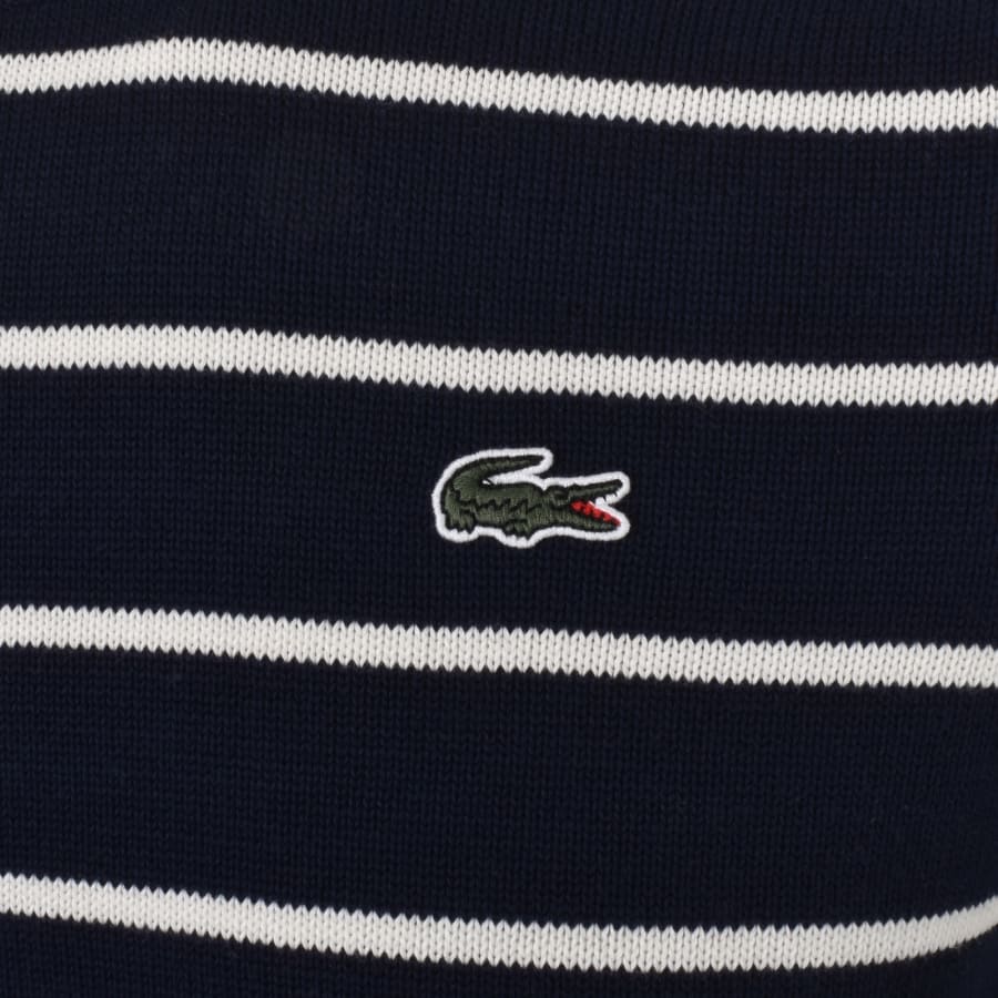 Lacoste Stripe Knit Jumper Navy